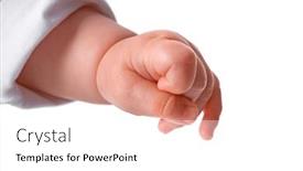  Presentation with baby - Presentation featuring tiny-baby-fist-against-white background and a white colored foreground