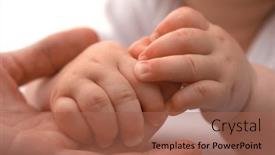  Presentation with mothers - Presentation enhanced with tiny-baby-hands-holding-mothers background and a coral colored foreground