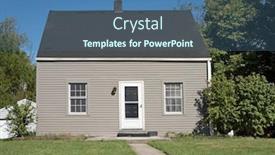  Presentation with low income housing - Slides with tiny gray low income house background and a ocean colored foreground