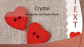  Presentation with cotton fabric - Audience pleasing slide deck consisting of tiny heart shaped button backdrop and a coral colored foreground