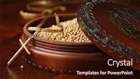  Presentation with mustard seed faith - PPT theme with tiny mustard seeds symbol background and a wine colored foreground