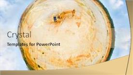  Presentation with climate disaster - Presentation theme with tiny-planet-with-ecologic-disaster background and a lemonade colored foreground