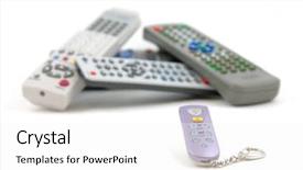  Presentation with control - Slide set with tiny-remote-control-for-replacement background and a white colored foreground