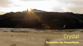  Presentation with moving - Theme consisting of tiny-silhouettes-of-two-ecologists background and a tawny brown colored foreground