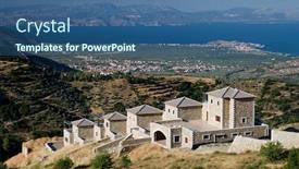  Presentation with villa - Slides enhanced with tiny-villa-in-a-row background and a ocean colored foreground