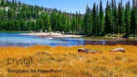  Presentation with inflatable water park - Amazing slide set having tioga-road-yosemite-park-sun backdrop and a gold colored foreground