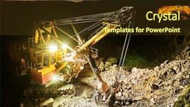  Presentation with quarry mining - Amazing presentation theme having output - mining construction industry excavator digging backdrop and a tawny brown colored foreground