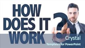  Presentation with work - Cool new PPT theme with tipping point - business man pointing the text backdrop and a ocean colored foreground