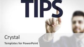  Presentation with 3d man business leader - Slides having tipping point - business man pointing to transparent background and a white colored foreground