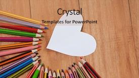  Presentation with shape heart - Presentation design featuring tipping point - colored pencil arranged around heart background and a coral colored foreground