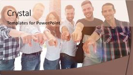  Presentation with members - Theme featuring tipping point - members of the business team background and a lemonade colored foreground