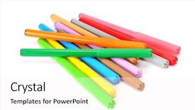  Presentation with pen - Presentation enhanced with tipping point - soft-tip pen isolated background and a white colored foreground