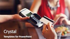  Presentation with credit card - PPT layouts enhanced with tips - picture showing people paying background and a tawny brown colored foreground