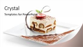  Presentation with tiramisu - Presentation theme featuring tiramisu - classical dessert with cinnamon background and a white colored foreground