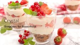  Presentation with tiramisu - Presentation enhanced with tiramisu-and-berry-fruit background and a lemonade colored foreground