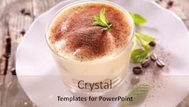  Presentation with tiramisu - Colorful presentation enhanced with tiramisu-cake-in-bowl-italian backdrop and a coral colored foreground