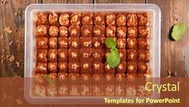  Presentation with tiramisu - Amazing slide set having tiramisu-cake-traditional-italian-dessert backdrop and a tawny brown colored foreground