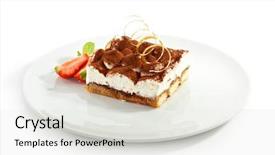  Presentation with tiramisu - Amazing PPT layouts having tiramisu dessert with cinnamon backdrop and a light gray colored foreground