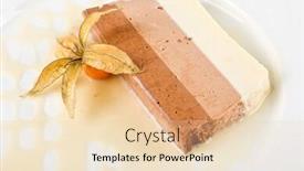  Presentation with tiramisu - Colorful slide deck enhanced with tiramisu dessert with ground-cherry closeup on a white backdrop and a lemonade colored foreground