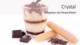  Presentation with tiramisu - Audience pleasing slide deck consisting of tiramisu dessert backdrop and a sky blue colored foreground