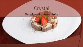  Presentation with tiramisu - Presentation theme enhanced with tiramisu-sushi-roll-garnished background and a red colored foreground