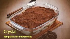  Presentation with tiramisu - Theme enhanced with tiramisu traditional italian dessert background and a tawny brown colored foreground