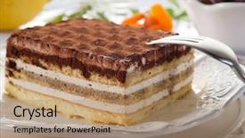  Presentation with tiramisu - Cool new presentation theme with tiramisu traditional italian dessert backdrop and a coral colored foreground