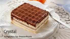  Presentation with tiramisu - Theme featuring tiramisu traditional italian dessert background and a mint green colored foreground