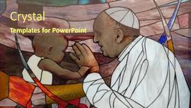  Presentation with pope - PPT theme consisting of tirana-albania-september-27-pope background and a violet colored foreground