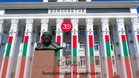  Presentation with independence - Beautiful theme featuring tiraspol-transnistria-august-25-2020 backdrop and a coral colored foreground