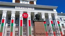  Presentation with independence - Amazing PPT theme having tiraspol-transnistria-august-25-2020 backdrop and a violet colored foreground