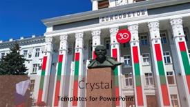  Presentation with independence - Presentation theme enhanced with tiraspol-transnistria-august-25-2020 background and a coral colored foreground