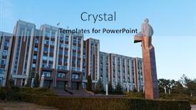  Presentation with government - Presentation theme having tiraspol-transnistria-moldova-august-24 background and a light blue colored foreground