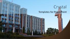  Presentation with government - PPT theme featuring tiraspol-transnistria-moldova-august-24 background and a light blue colored foreground