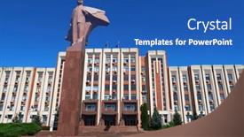  Presentation with government - PPT theme featuring tiraspol-transnistria-moldova-august-25 background and a ocean colored foreground