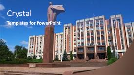  Presentation with government - PPT layouts with tiraspol-transnistria-moldova-august-25 background and a ocean colored foreground