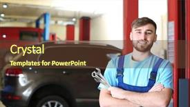  Presentation with mechanic tools - Cool new slides with tire and other car service backdrop and a  colored foreground
