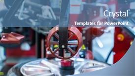  Presentation with car service - Presentation with tire-changer-machine background and a teal colored foreground