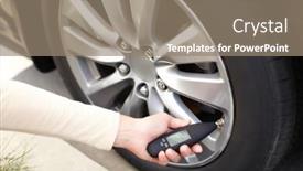  Presentation with sensor - Theme having tire pressure sensor auto concept background and a coral colored foreground
