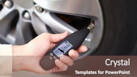  Presentation with sensor - Audience pleasing slide deck consisting of tire pressure sensor auto concept backdrop and a violet colored foreground