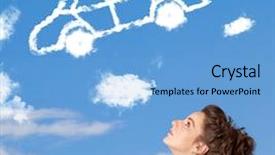  Presentation with law blue sky scales of justice - Amazing presentation theme having tire smoke - casual young girl looking backdrop and a light blue colored foreground