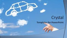  Presentation with blue sky - Cool new slides with tire smoke - hand pointing towards backdrop and a  colored foreground