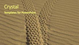  Presentation with tracks - Slides with tyre making - tire tracks in sand background and a coral colored foreground