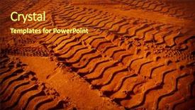  Presentation with tracks - Slide set with tire tracks on the sand background and a tawny brown colored foreground