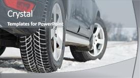  Presentation with road light - Presentation theme with tire tread - car with winter tyres installed background and a gray colored foreground