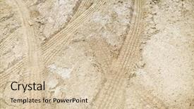  Presentation with tire and wheel - Theme featuring tire tread marks in dirt background and a  colored foreground