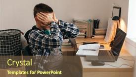  Presentation with computer room - Cool new PPT layouts with tired-and-asleep-teenage-boy backdrop and a tawny brown colored foreground