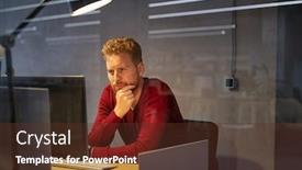  Presentation with overworked - Colorful slide deck enhanced with tired-and-depressed-businessman-sitting backdrop and a tawny brown colored foreground