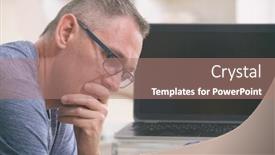  Presentation with overworked - Beautiful slide deck featuring tired-and-overworked-freelancer-holding backdrop and a coral colored foreground