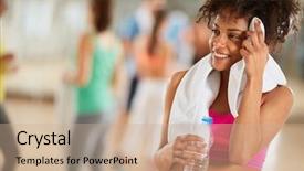  Presentation with workout - Colorful theme enhanced with tired and sweaty but satisfied backdrop and a coral colored foreground